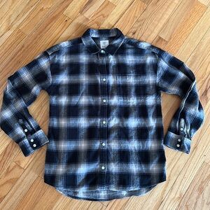 Gap Teen Black Flannel Button Down Shirt